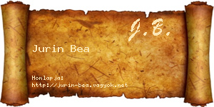 Jurin Bea névjegykártya